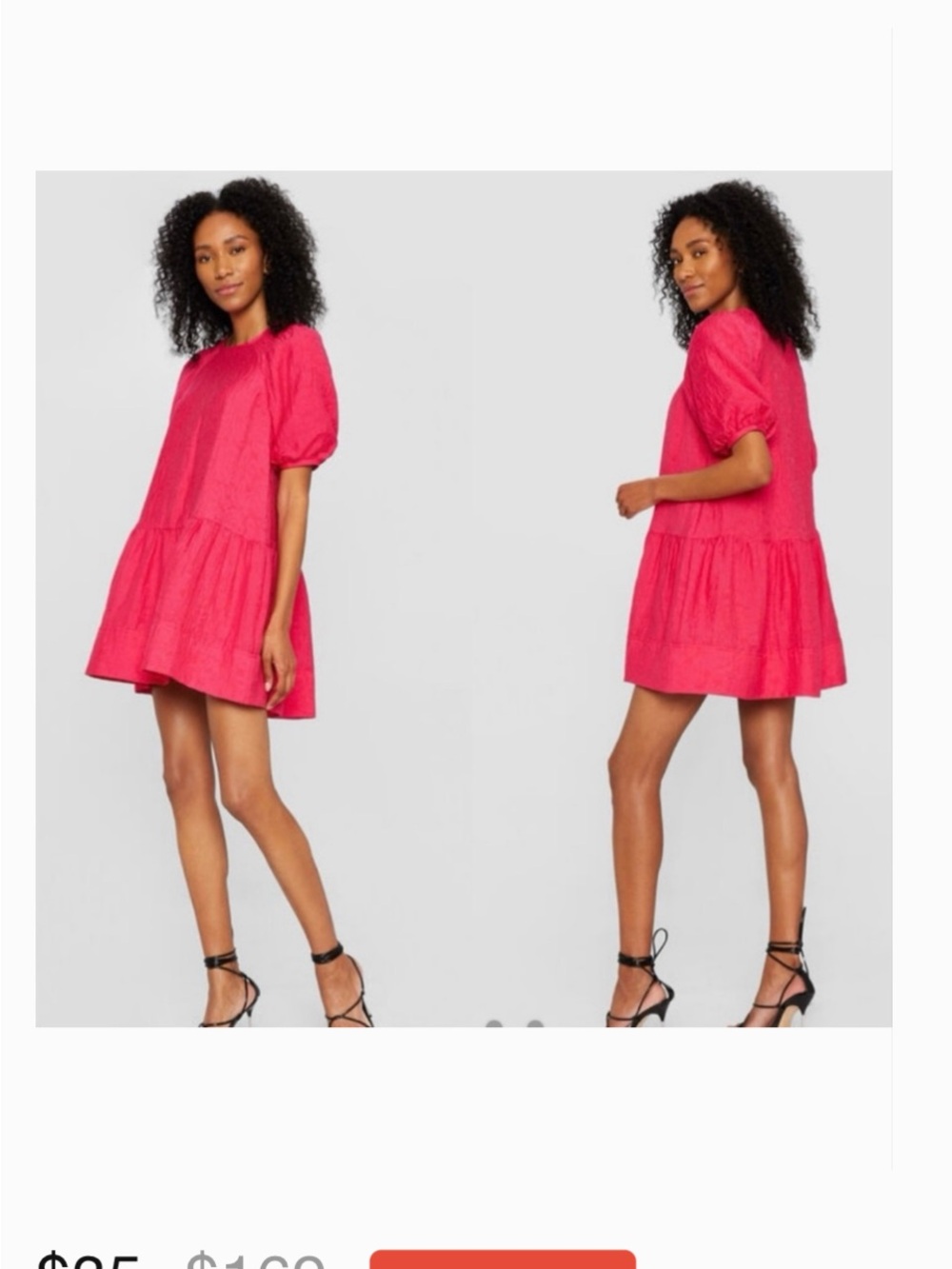 Club Monaco Fuchsia Puff-Sleeve Mini Dress NWOT